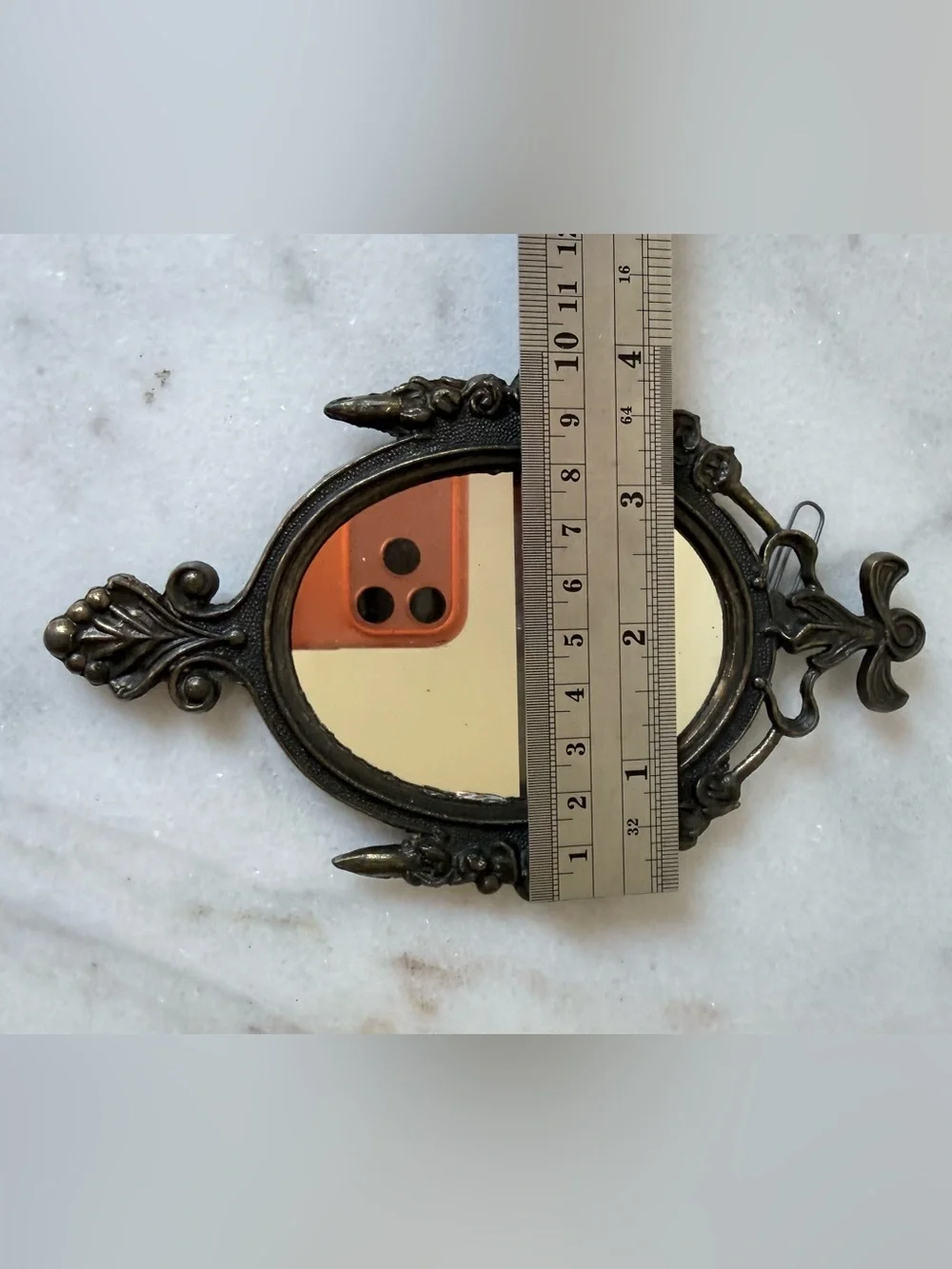 Ornate Oval Decorative wall Mirror in Dark Bronze Finish made in Italy